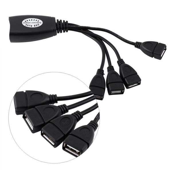 4 Ports USB 2.0 To RJ45 Hub Ethernet Extension Extender Network Adapter Cable Cord - Image 10