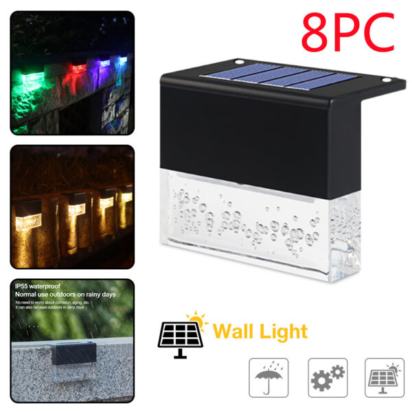 Waterproof New RGB LED Solar Light Step Fence Light - Image 8