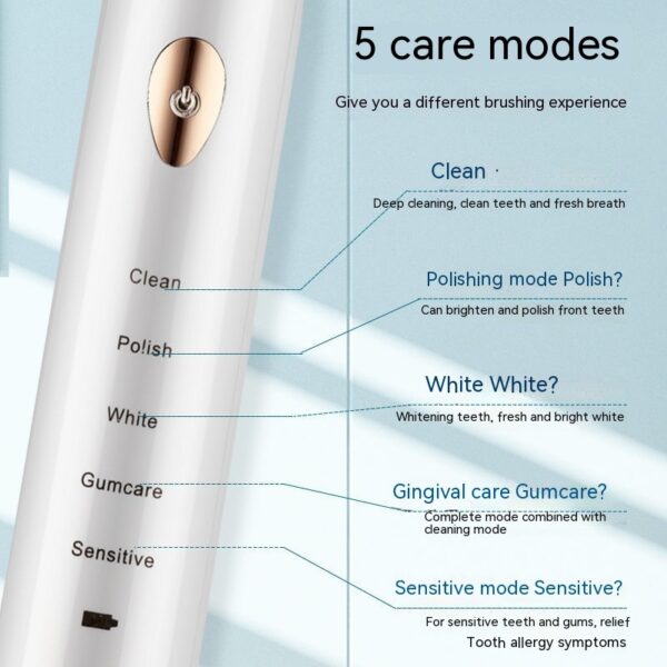 Soft-bristle Toothbrush Oral Irrigator Rechargeable Automatic Ultrasonic Wave - Image 5