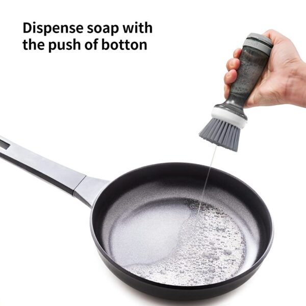 Pot Brush Dish Brush Dish Scrub Brush With Soap Dispenser For Dishes Kitchen Sink Pot Pan - Image 2