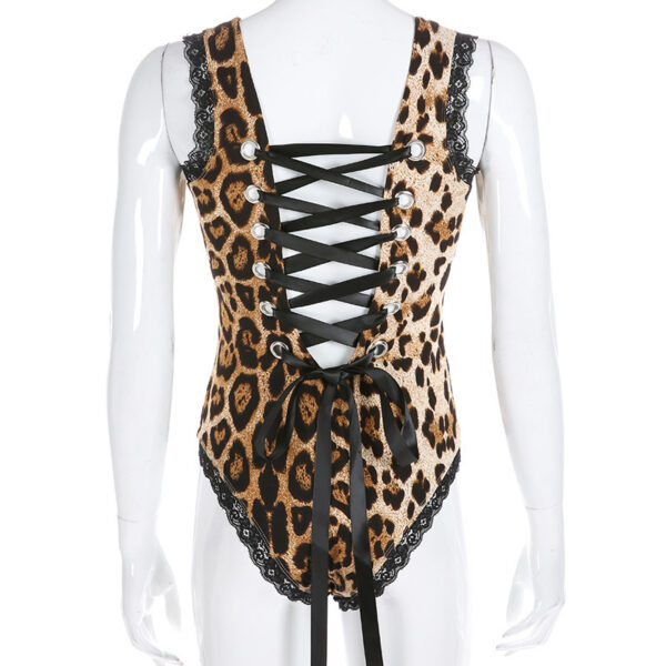 Lace leopard print swimsuit - Image 3