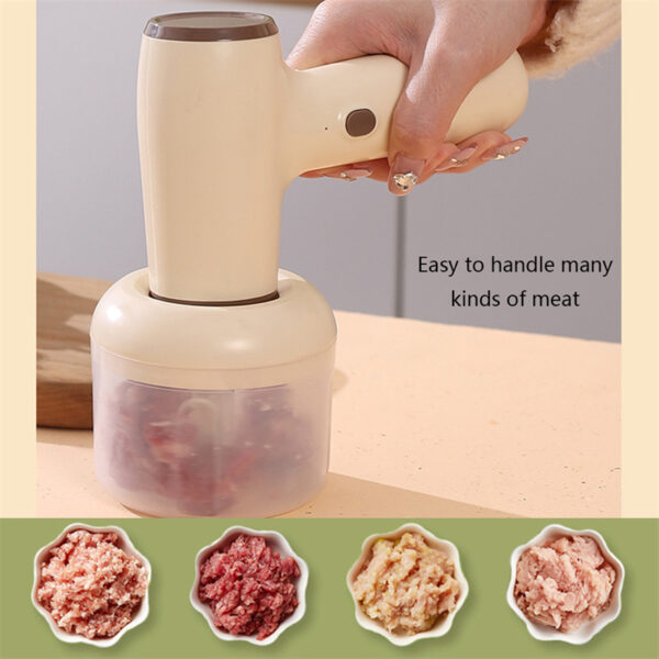 2 In 1 Electric Garlic Chopper USB Rechargeable Vegetable Chili Meat Ginger Masher Handheld Multipurpose Kitchen Gadgets - Image 10