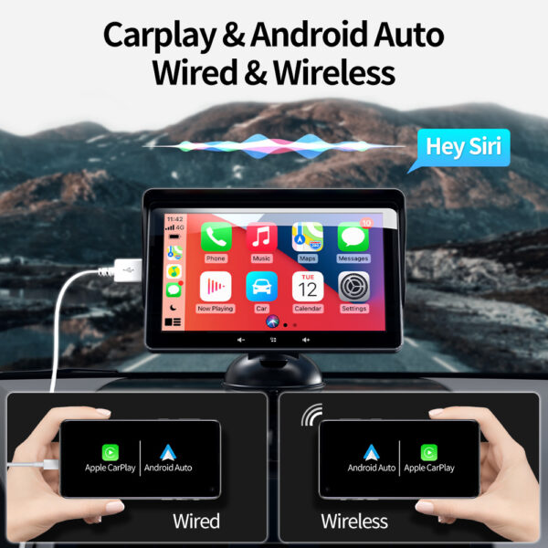 7 Car Wireless CarPlay Display Cigarette Lighter Interface Suction Cup Universal - Image 7