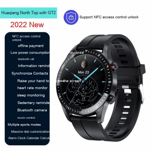 GT2 Smart Watch NFC Access Control Bluetooth Calling Sports Waterproof Monitoring Heart Rate Cross-border External Order - Image 4