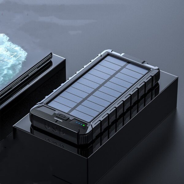 New solar wireless power bank Outdoor PD fast charging ultra-large capacity 20000 mAh power bank - Image 2