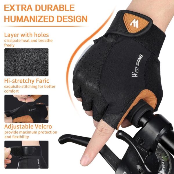 Half-finger touch screen cycling motorcycle bike gloves - Image 2