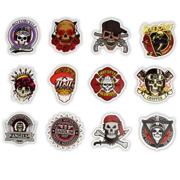 Skull head doodle sticker - Image 3