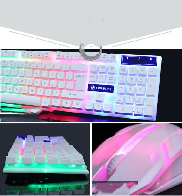 Limei GTX300 Keyboard And Mouse Set New USB Keyboard USB Mouse Internet Cafe Glowing Game Kit Colorful Backlight - Image 3