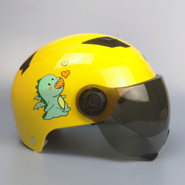 Children's Helmet Battery Electric Car Four Seasons General Half Face Gray Helmet - Image 6