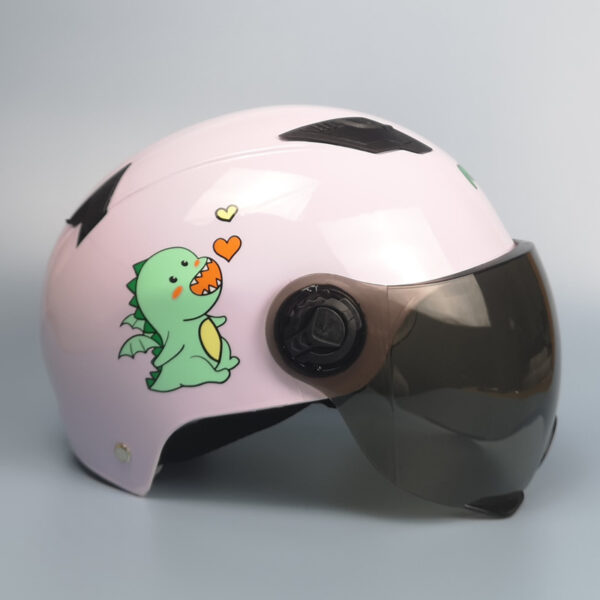 Children's Helmet Battery Electric Car Four Seasons General Half Face Gray Helmet - Image 4