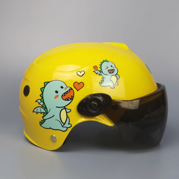 Children's Helmet Battery Electric Car Four Seasons General Half Face Gray Helmet - Image 9