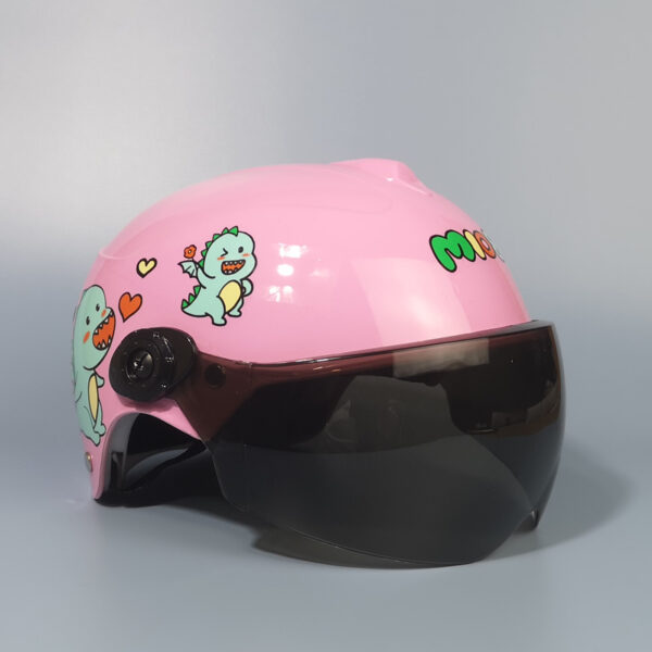 Children's Helmet Battery Electric Car Four Seasons General Half Face Gray Helmet - Image 10