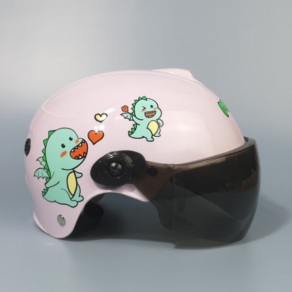 Children's Helmet Battery Electric Car Four Seasons General Half Face Gray Helmet - Image 8