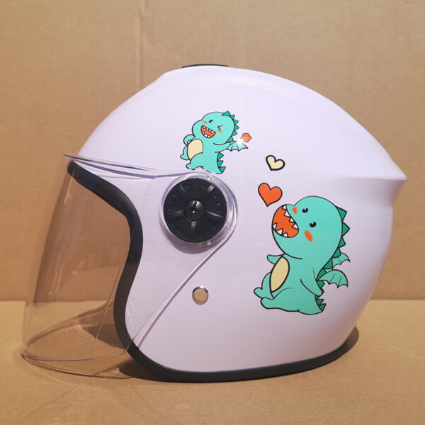 Children's Helmet Battery Electric Car Four Seasons General Half Face Gray Helmet - Image 2