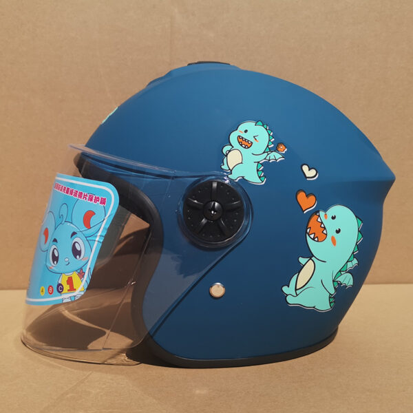 Children's Helmet Battery Electric Car Four Seasons General Half Face Gray Helmet - Image 7