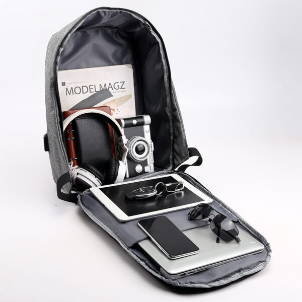 fashion new anti-theft backpack casual backpack business men multi-function USB backpack - Image 7