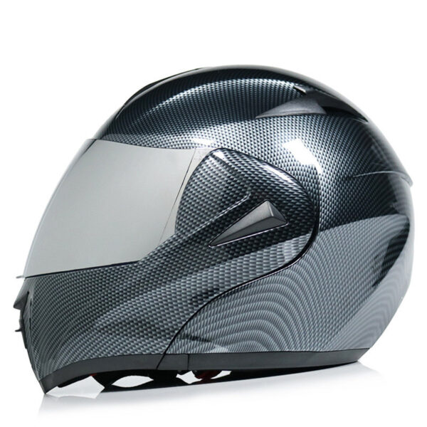 Motorcycle Uncovered Helmet Carbon Fiber Double Mirror Electric Bike Helmet Men and Women - Image 2