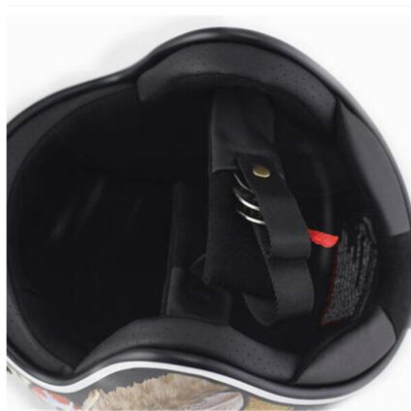 Personality Pattern Half Helmet Retro Helmet Battery Electric Car Helmet Men And Women Double D Buckle Foreign Trade Four Seasons - Image 2