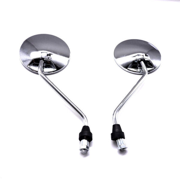 1 Pair Chrome Round Rearview Side Mirrors for Motorcycle Scooter 8mm - Image 3