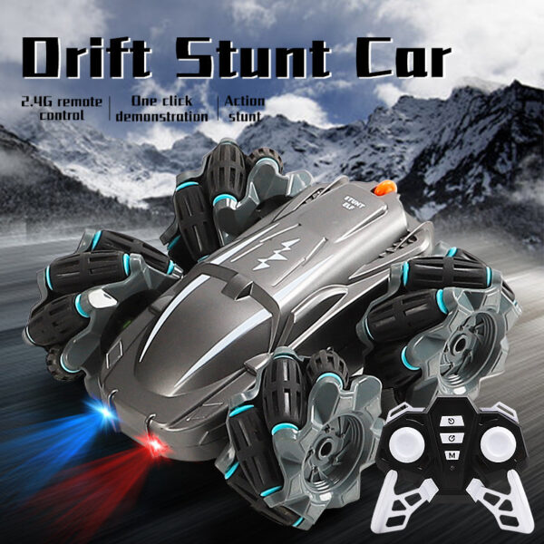 Remote Control Tumbling Stunt Double-sided Car  Rotating Charging Light Drift Racing Car - Image 2