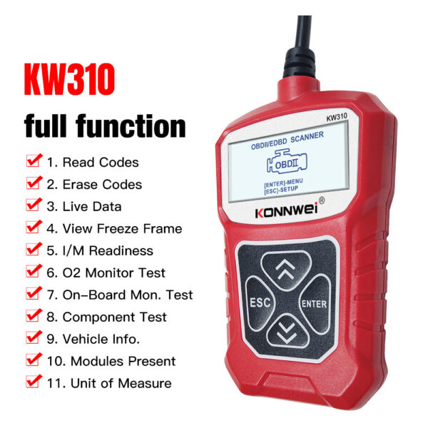 KW310 Car Diagnostic Scanner Scanner Barcode Reader Tool - Image 6