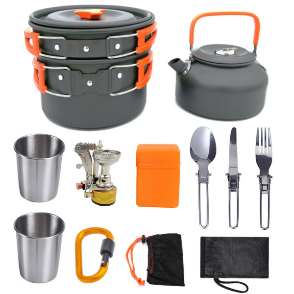 Camping Cookware Kit Outdoor Cooking Set Aluminum Equipment Outdoor Pot Travel Tableware Kitchen Hiking Picnic BBQ - Image 4