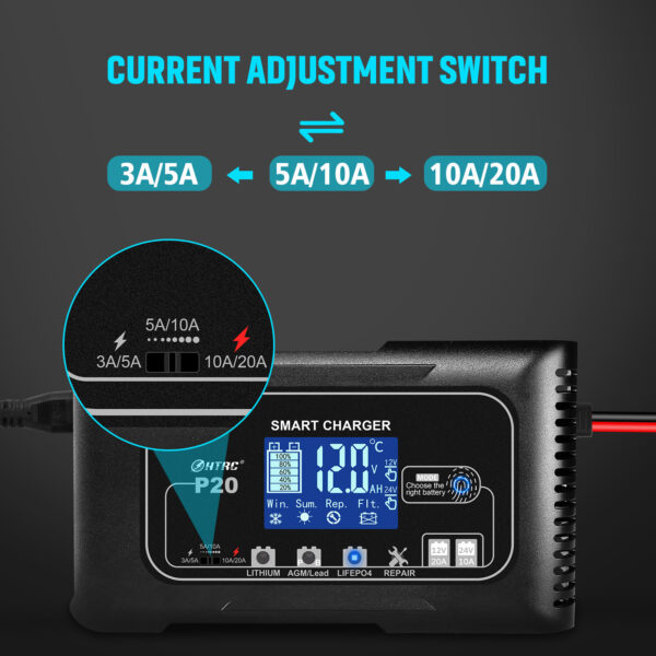 P20 Car Motorcycle Battery Lead-acid Battery Charger - Image 7