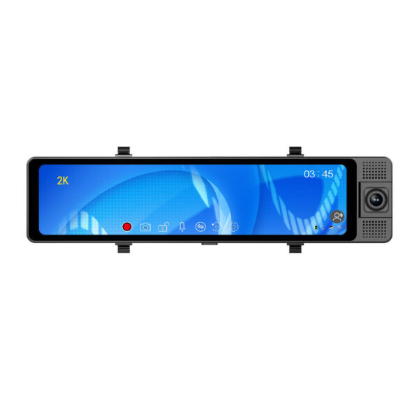 New 12-inch Three-lens Car Video 2K HD Rearview Mirror Driving Recorder Voice-controlled Reversing Image Taxi - Image 3