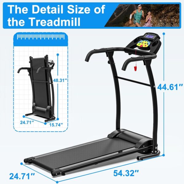 Walking Pad With Handle Bar, Foldable Treadmill 2.5HP Treadmill Under Desk 300 Lbs Capacity 2-in-1 Walking Treadmill Pad With Remote Controller For Home Office - Image 6