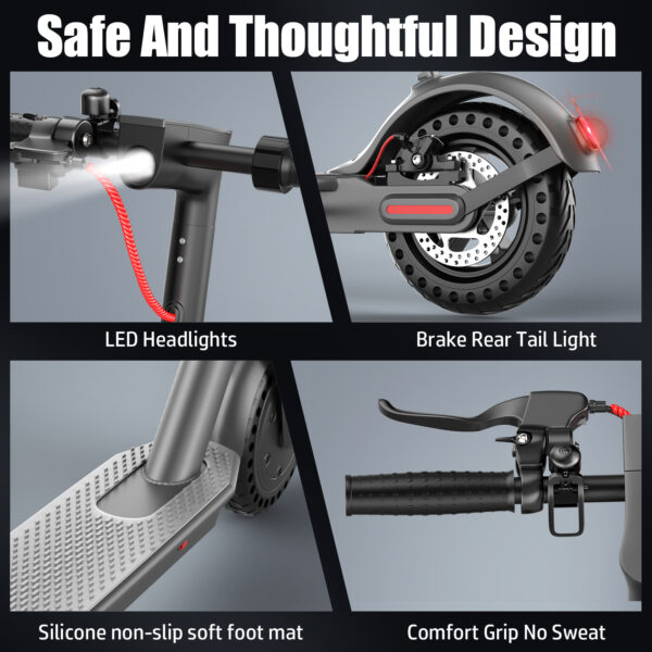 ASKGO Electric Scooter For Adults, 350W Motor, 21Miles Range, 19 Mph, 8.5in Tires, Folding Commuter E Scooter With Dual Suspension And Braking System - Image 8