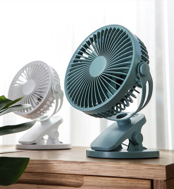 USB Small Fan Large Wind Silent Desktop Pinch Fan Student Dormitory Bed Office Charging Mini Clip Fan Wall Mounted