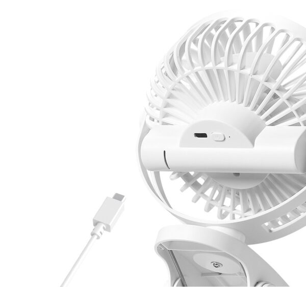 USB Small Fan Large Wind Silent Desktop Pinch Fan Student Dormitory Bed Office Charging Mini Clip Fan Wall Mounted - Image 4