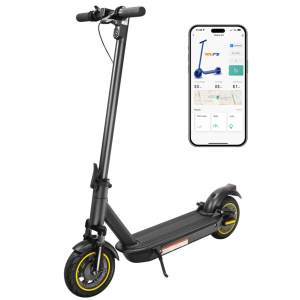 W4MAX 10 Inch Electric Scooter With App Function, With Mobile Phone Holder And Anti-Theft Protection, Foldable E Scooter, Maximum Load 130 Kg