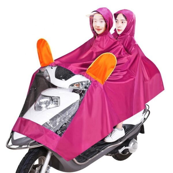 Double Electric Bike Raincoat Motorcycle Poncho Double Big Brim Bike - Image 3