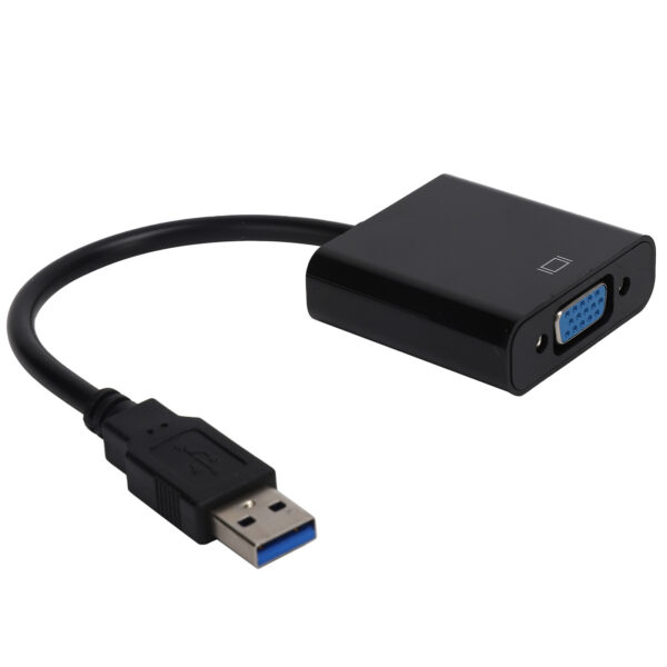 USB3.0 to VGA Converter 5Gbps HD 1080P Adapter Cable 15Pin Female External Video CardBlack - Image 2