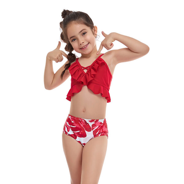 Girls'  Small Ruffled Split Swimsuit - Image 7