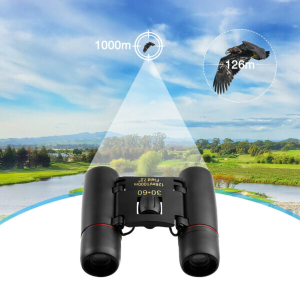 Binoculars 30x60 Zoom Travel Compact Folding Telescope Hunting Day Night Outdoor Small Pocket Binoculars Compact Adults, Mini Kids Binoculars Boys For Bird Watching, Concert Theater Opera - Image 6