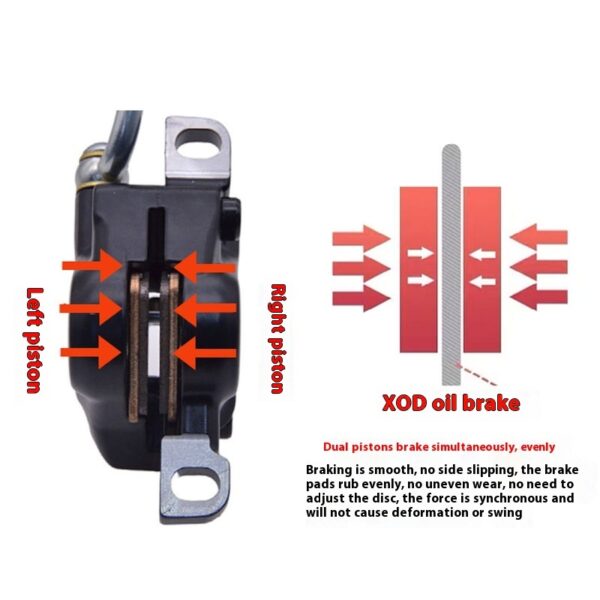 Electric Power Car Scooter Hydraulic Disc Brakes Folding Lithium Bicycle Double Piston Brake - Image 2