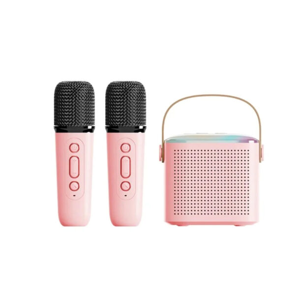 Microphone Karaoke Machine Bluetooth-compatible Speaker With 2 Wireless Mic RGB Light Home Family Singing Speaker - Image 2