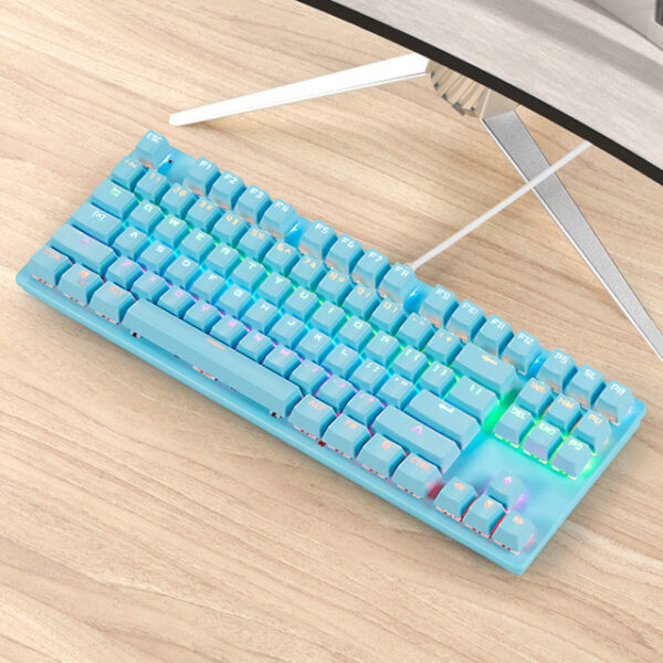 Mechanical Keyboard Green Shaft Desktop Non Punch 87 Key Keyboard - Image 5