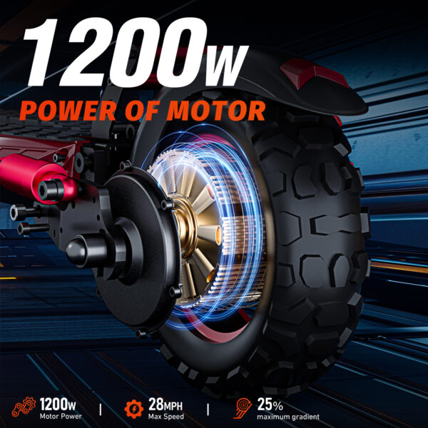 Electric Scooter Motor Power 1200W Battery Capacity 48V 18Ah Tire Size 11inches Max Speed 45KM - Image 8