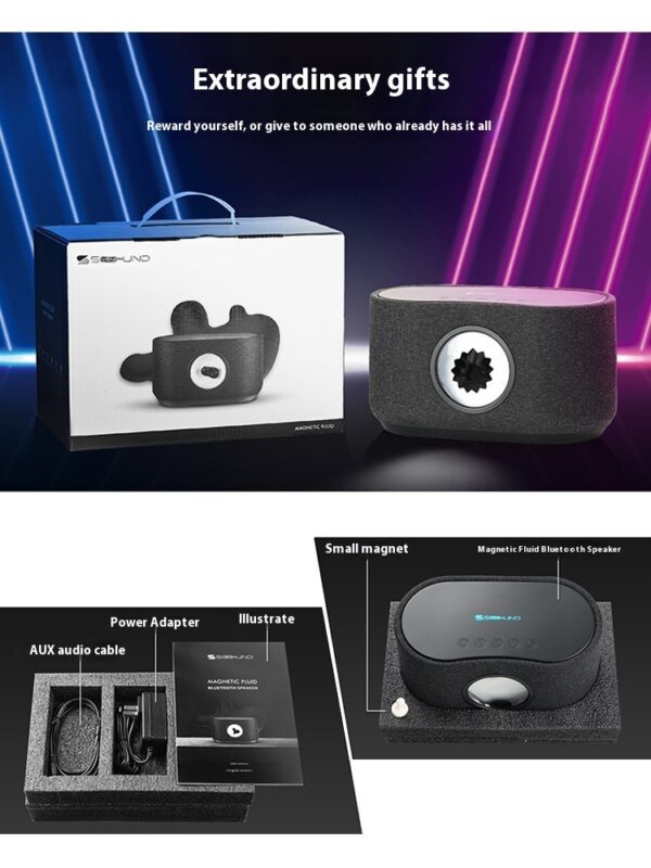 Magnetic Fluid Wireless Charger Bluetooth Stereo 3D Surround Bass Desktop Computer Desktop Speaker - Image 2