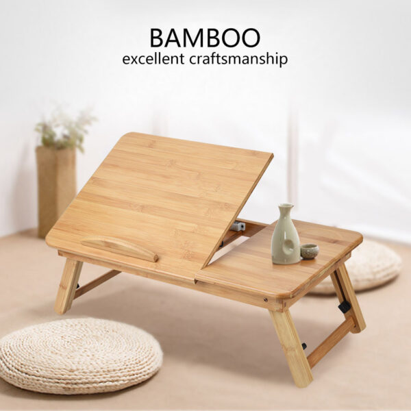 Portable Foldable Wooden Bamboo CompuLaptop Table Sofa Bed Office Laptop Stand Adjustable 50*30 - Image 6