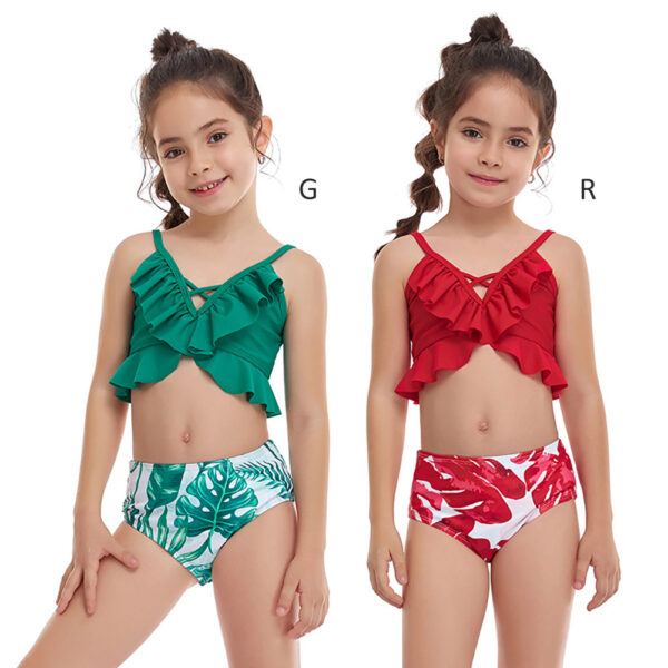 Girls'  Small Ruffled Split Swimsuit - Image 3