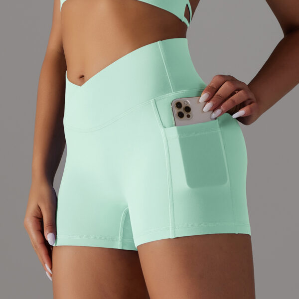 Yoga Shorts With Phone Pocket Design Fitness Sports Pants For Women Clothing - Image 10