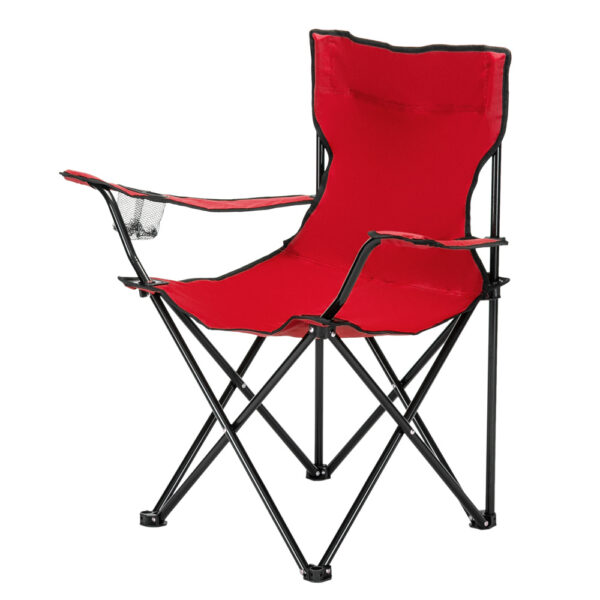 Camping Chair, Black Frame Red Oxford Cloth - Image 10