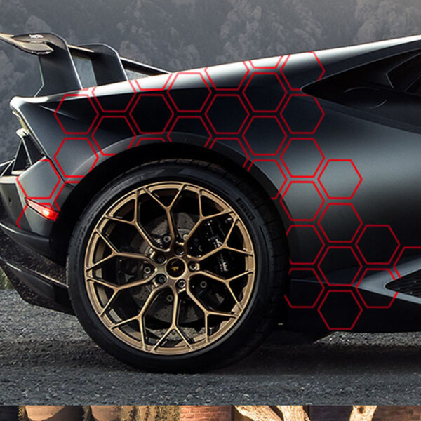 Reflective Car Body Stickers Hexagon Pattern - Image 2
