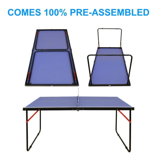 Tennis Table Portable Ping Pong Table Set With Net And 2 Ping Pong Paddles - Image 2