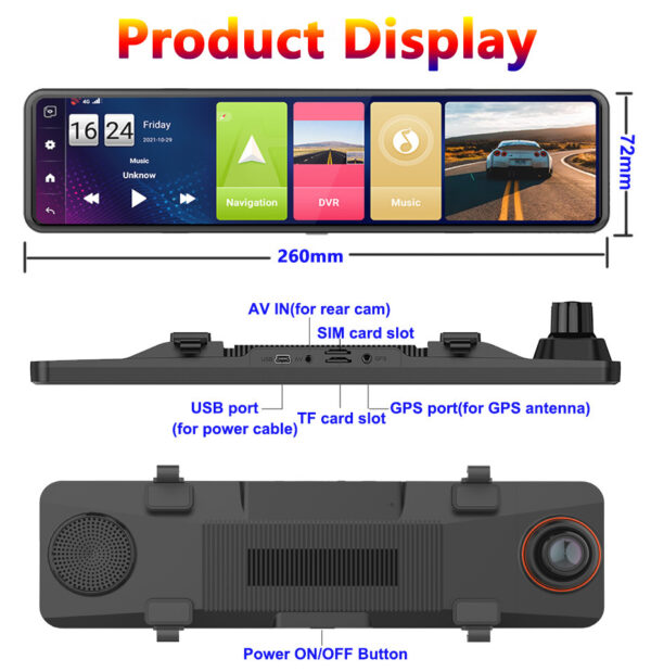 Rearview Mirror Tachograph Double Recording - Image 3
