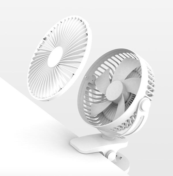 USB Small Fan Large Wind Silent Desktop Pinch Fan Student Dormitory Bed Office Charging Mini Clip Fan Wall Mounted - Image 2